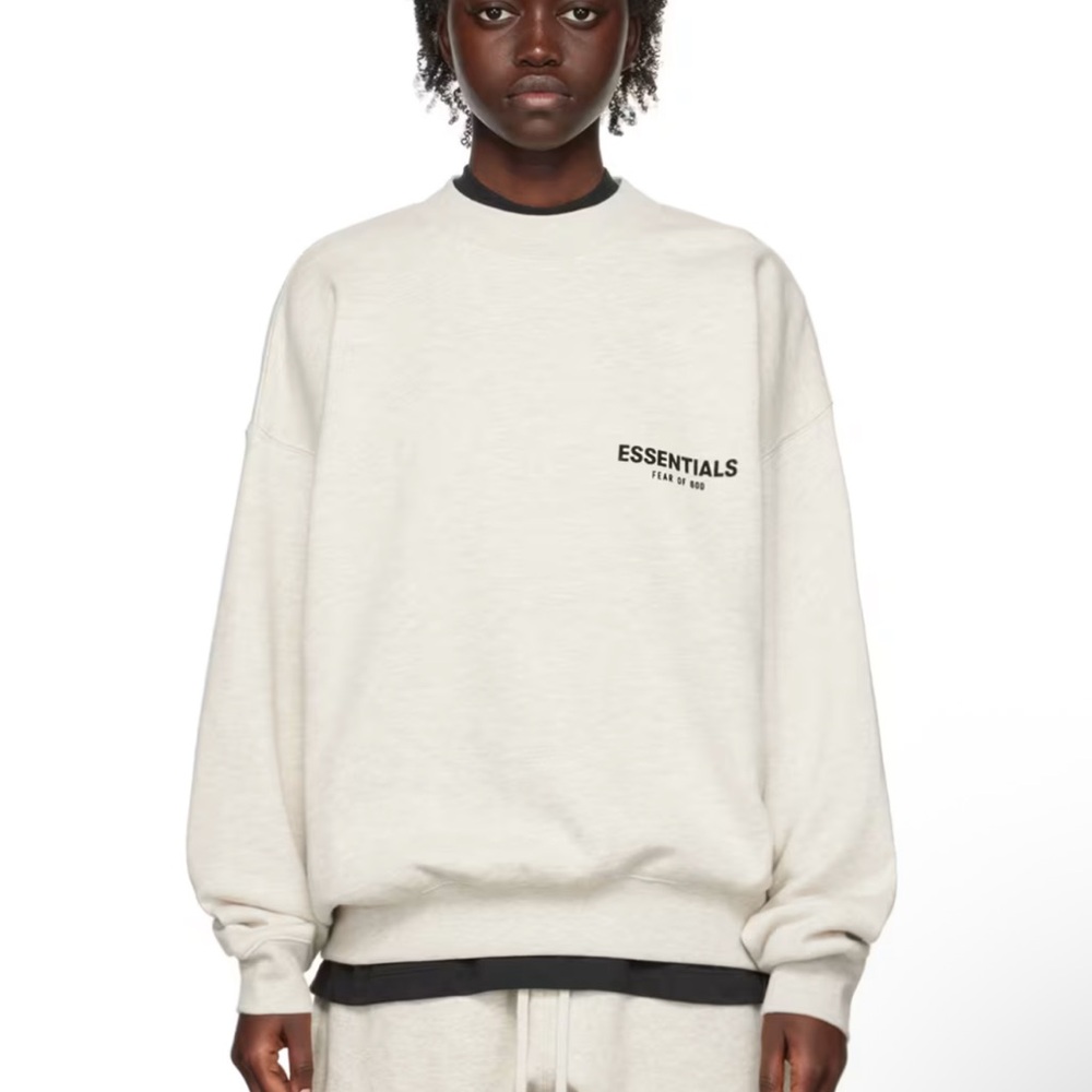 Essentials Women's Cream Crewneck Sweater